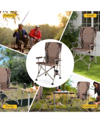 Portable Camping Chair with 400 LBS Metal Frame and Anti-Slip Feet
