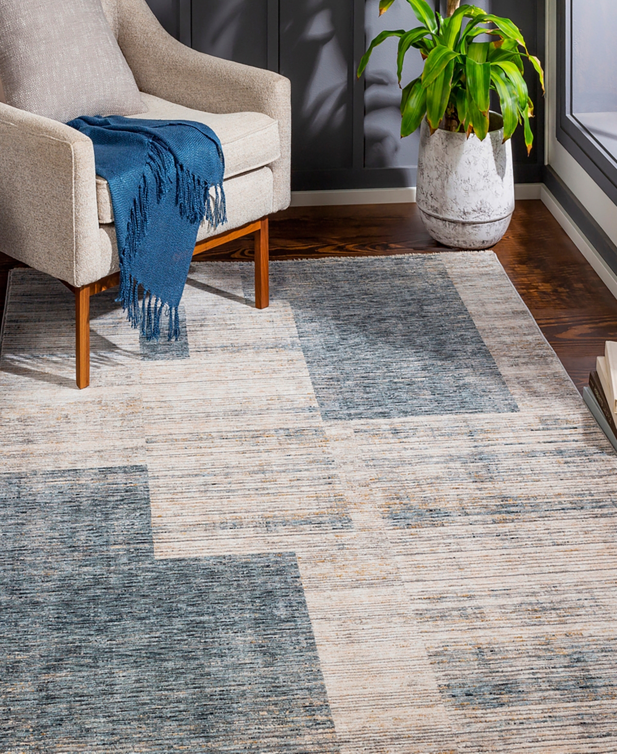 Livabliss Cardiff Cdf-2311 7'10x10'3 Area Rug - Teal- Gray