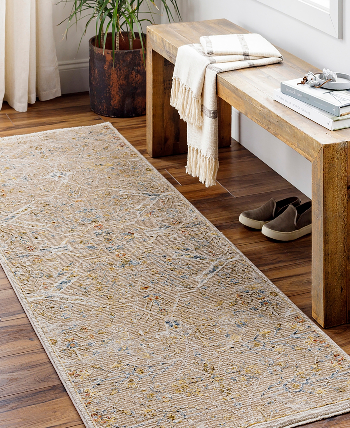 Surya Reina Ren-2300 2'7x10' Runner Area Rug In Tan