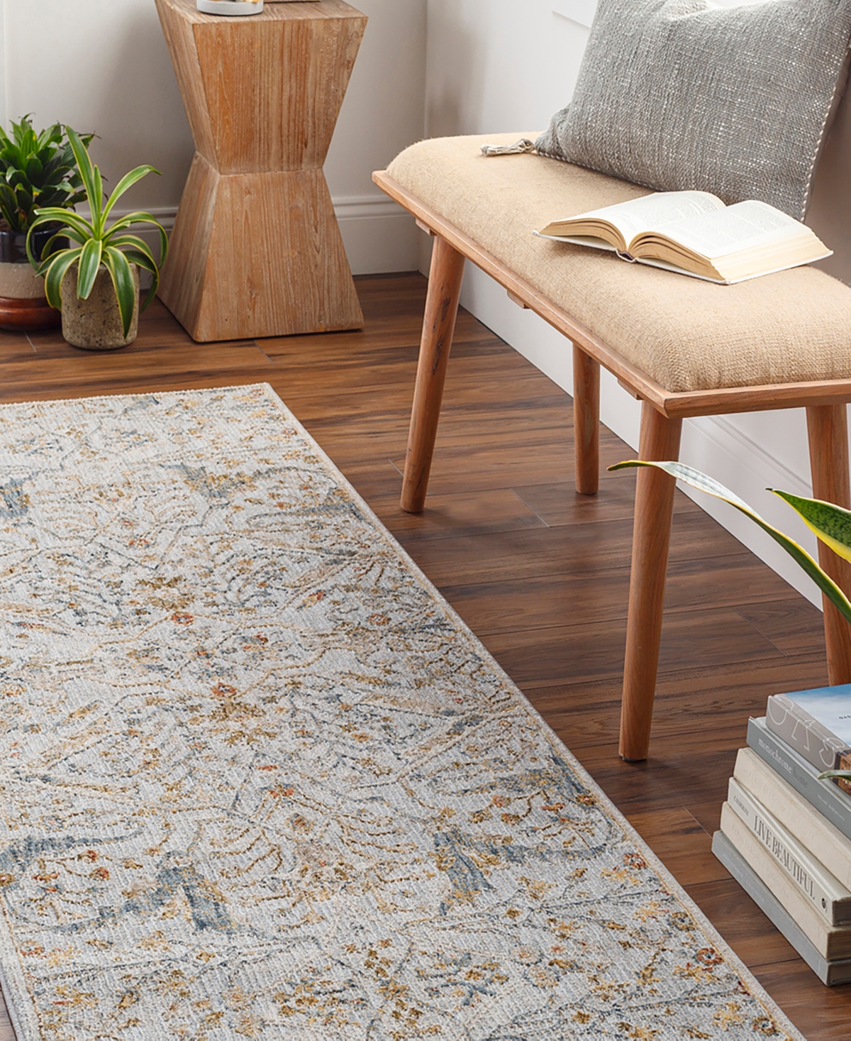 Surya Reina Ren-2300 2'7x10' Runner Area Rug In Denim