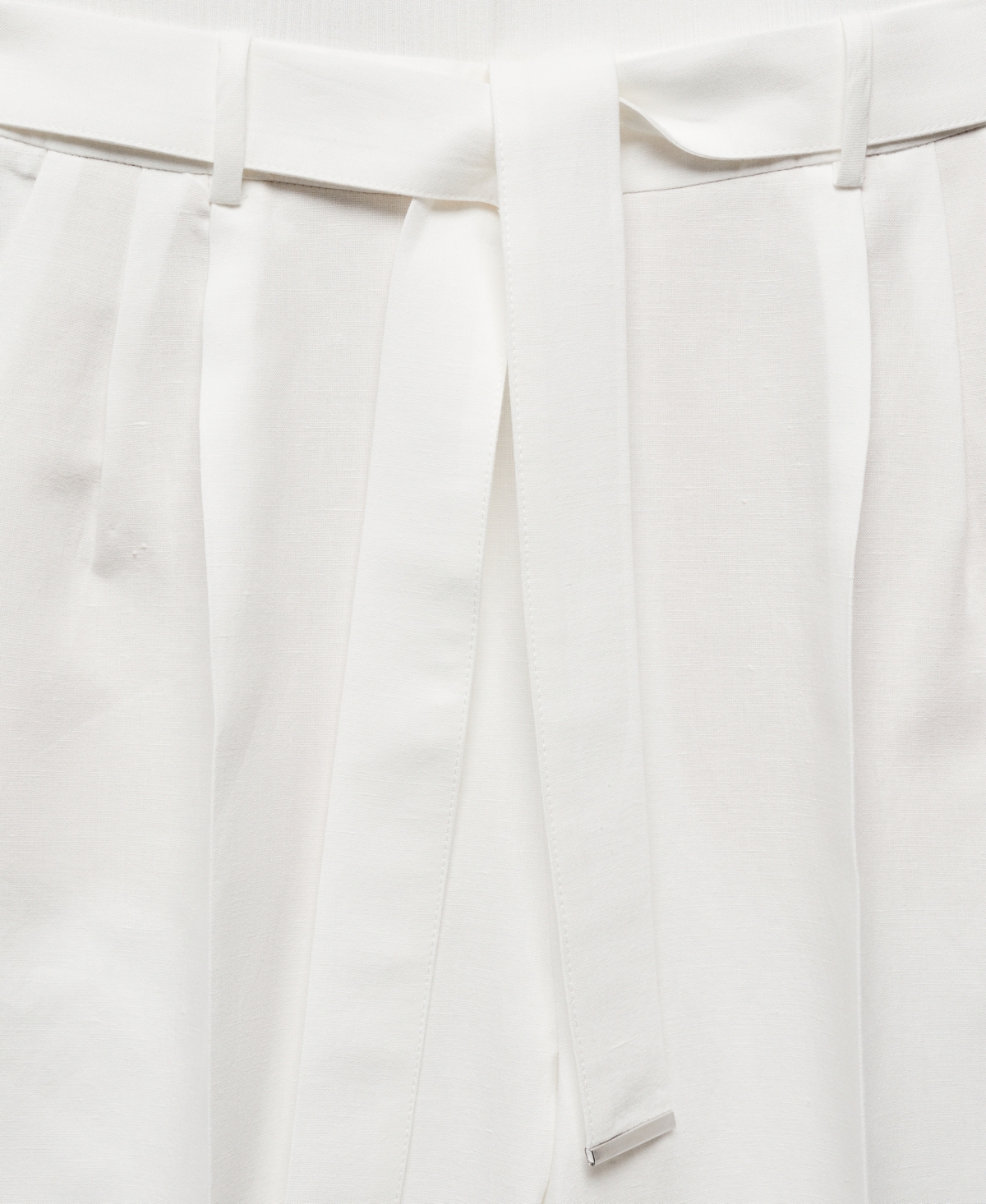 Shop Mango Women's Contrast Body Linen Jumpsuit In Natural White