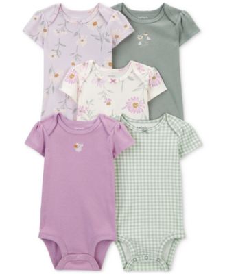 Baby Boys and Baby Girls 5-Pc. Short Sleeve Bodysuits Set