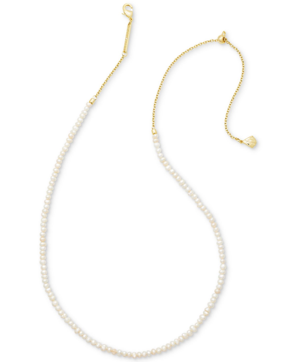 14k Gold-Plated Cultured Freshwater Pearl 19" Strand Necklace - Gold White