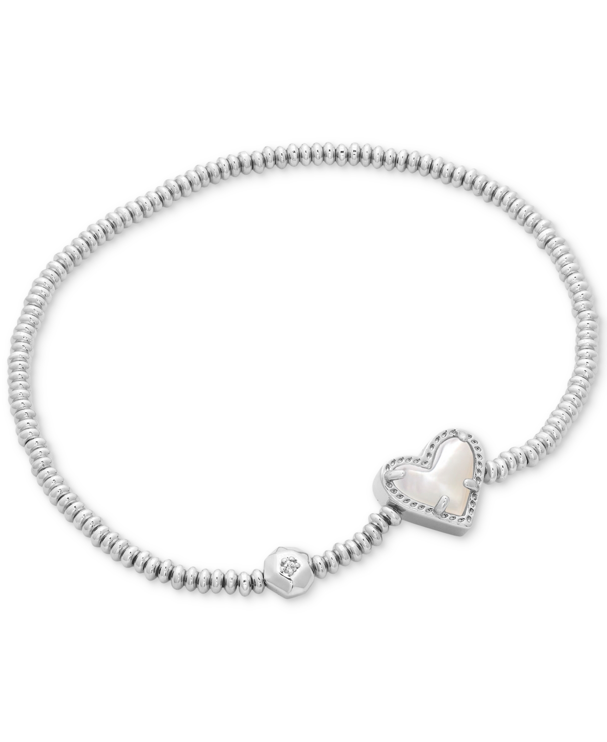 Shop Kendra Scott Ari Heart Stretch Bracelet In Rhod Ivory