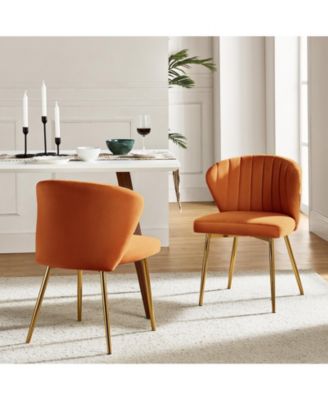 Aruna Velvet Side Chair with Metal Legs