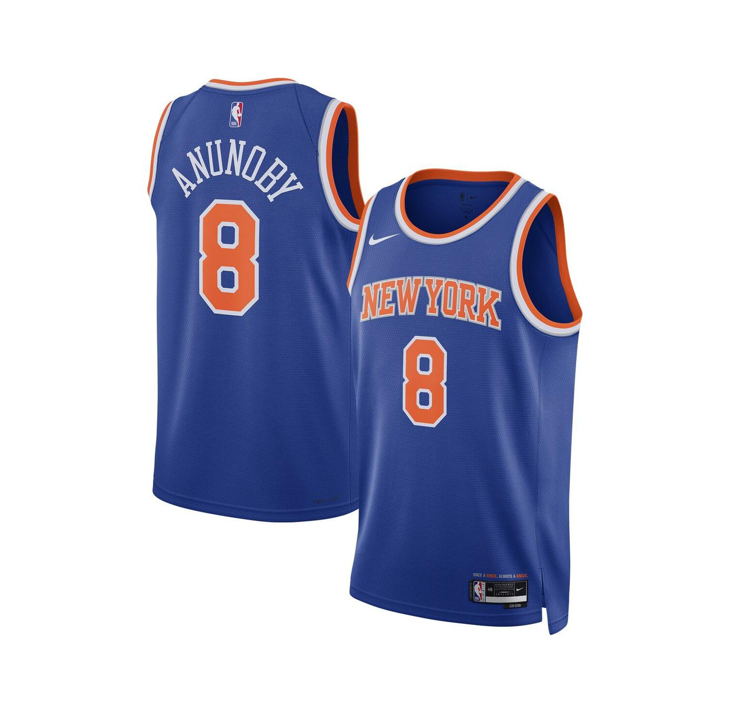 Men's and Women's OG Anunoby Blue New York Knicks Swingman Jersey - Icon Edition