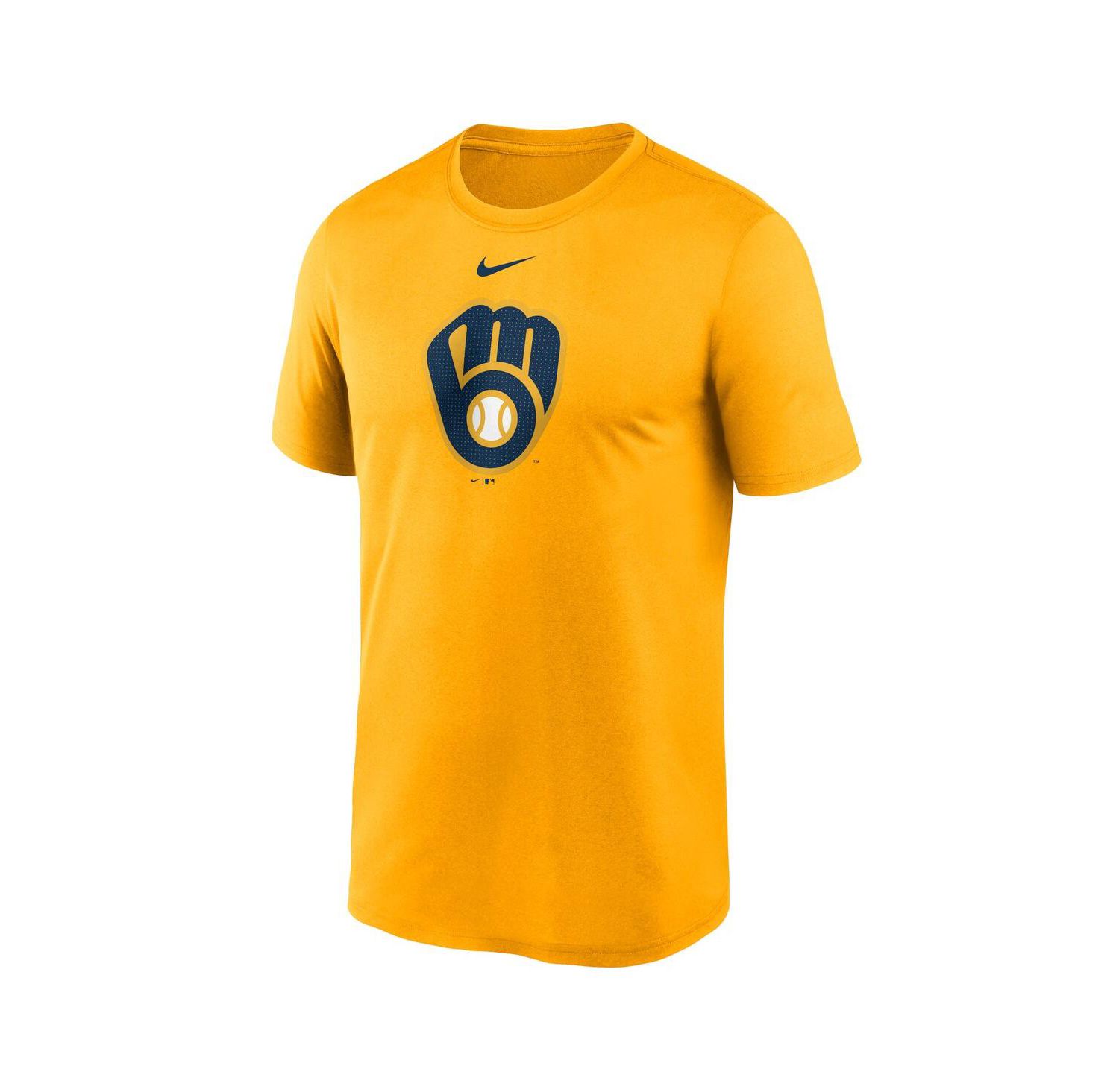 Men's Gold Milwaukee Brewers Legend Fuse Large Logo Performance T-Shirt