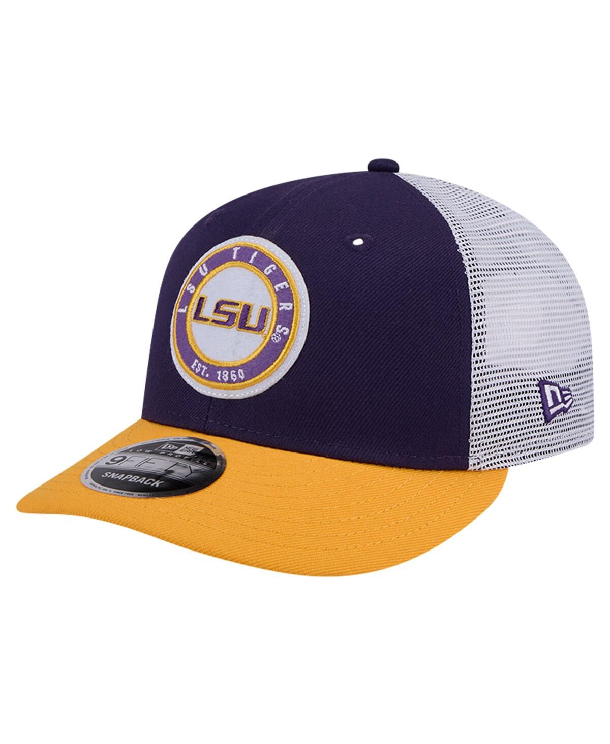 Shop New Era Men's Purple Lsu Tigers Throwback Circle Patch 9fifty Trucker Snapback Hat