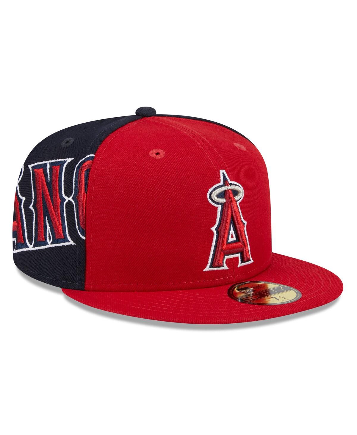 Men's Red/Navy Los Angeles Angels Gameday Sideswipe 59fifty Fitted Hat - Red Navy