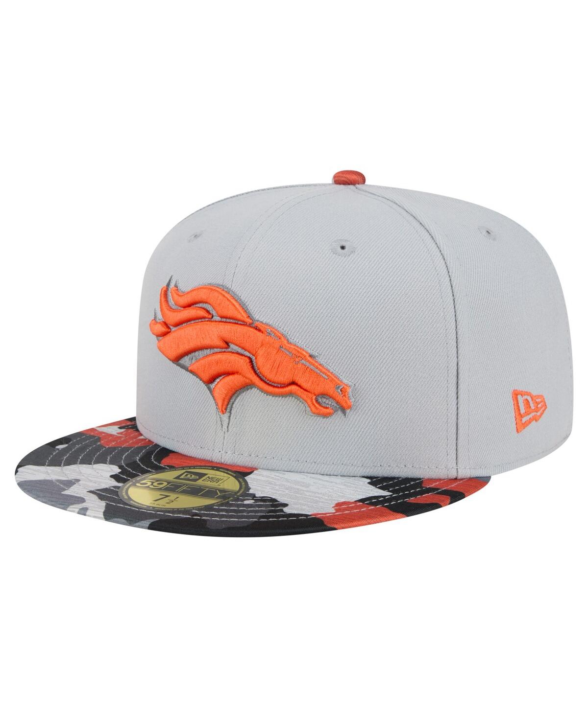 Shop New Era Men's Gray Denver Broncos Active Camo 59fifty Fitted Hat In Gray Camo