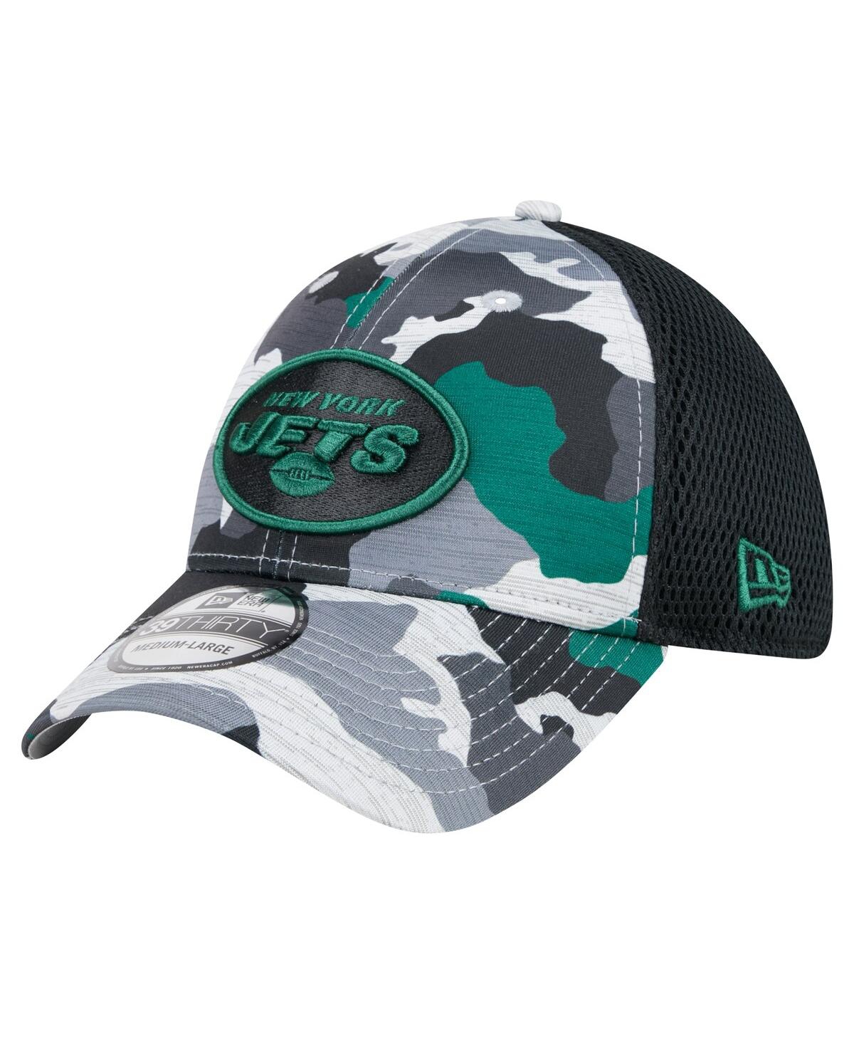 Shop New Era Men's Camo/black New York Jets Active 39thirty Flex Hat In Camo Black