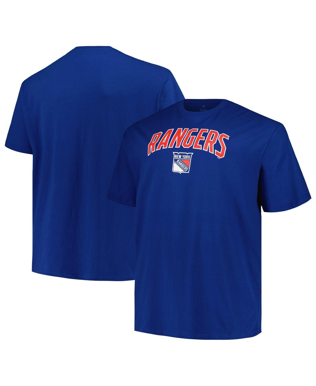Men's Blue New York Rangers Big Tall Arch Over Logo T-Shirt - Blue