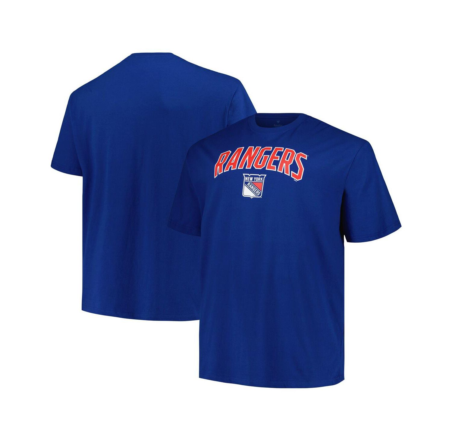 Men's Blue New York Rangers Big & Tall Arch Over Logo T-Shirt