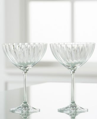 Galway Crystal Erne Saucer Champagne Glasses, Set of 2