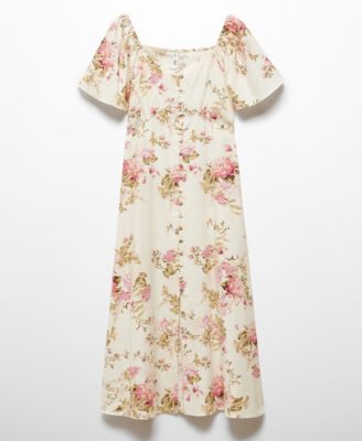 woman a line dress Andrea and Leo A1406 Tea-Length Floral Prom Dress Blue / 4