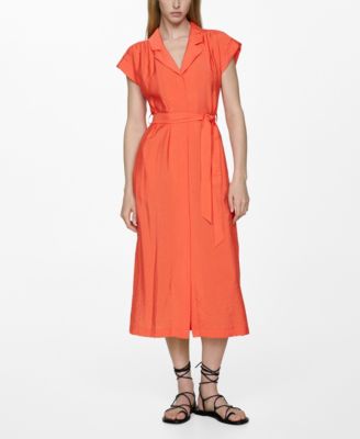 bow shirt dress mango Mango Women's Bow Shirt Dress