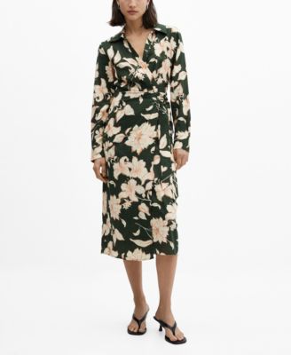 mango bow linen dress Bow linen-blend dress