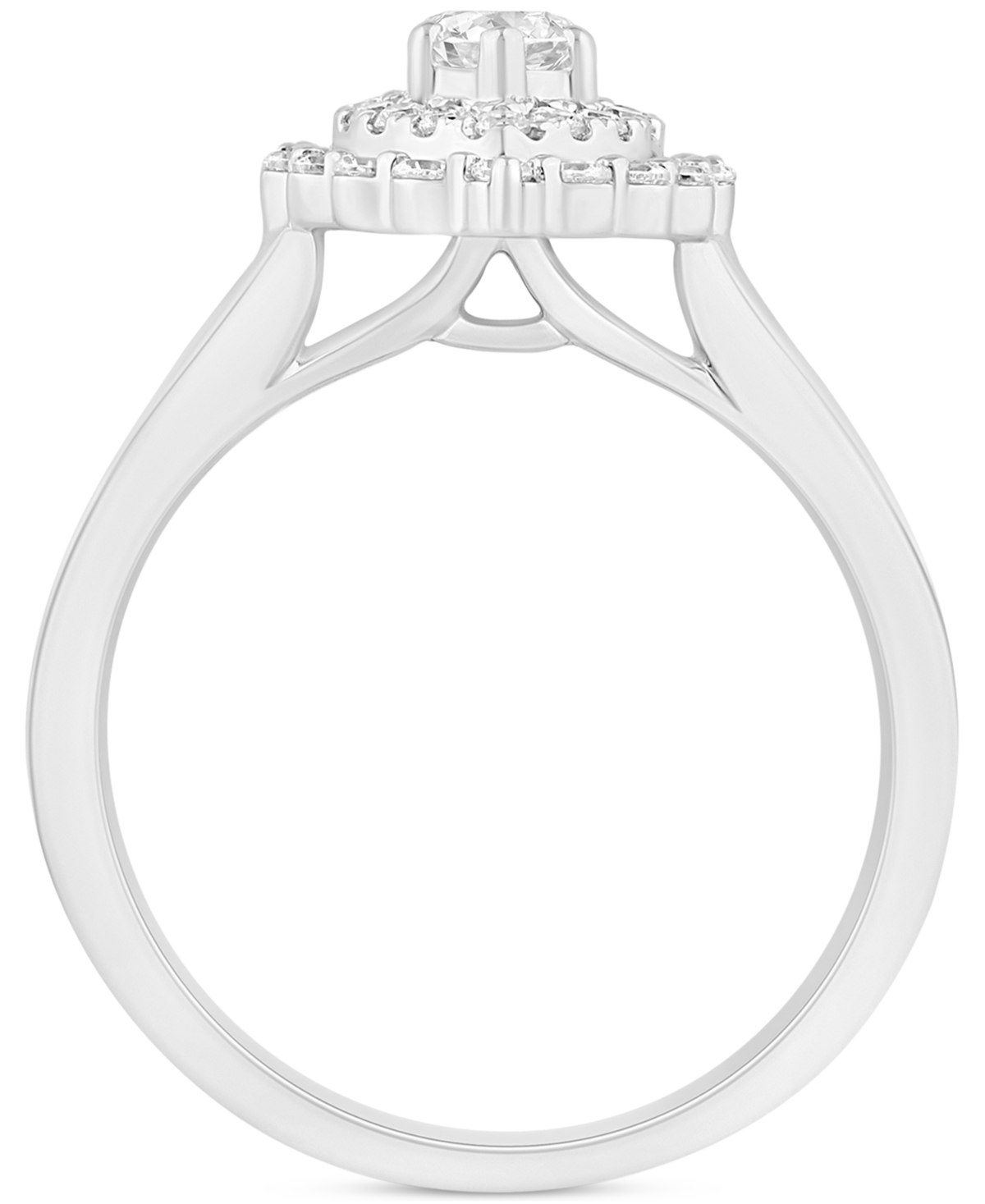 Macy's Diamond Marquise Halo Engagement Ring (1-1/3 Ct. T.w.) In 14k White Gold In White Gold