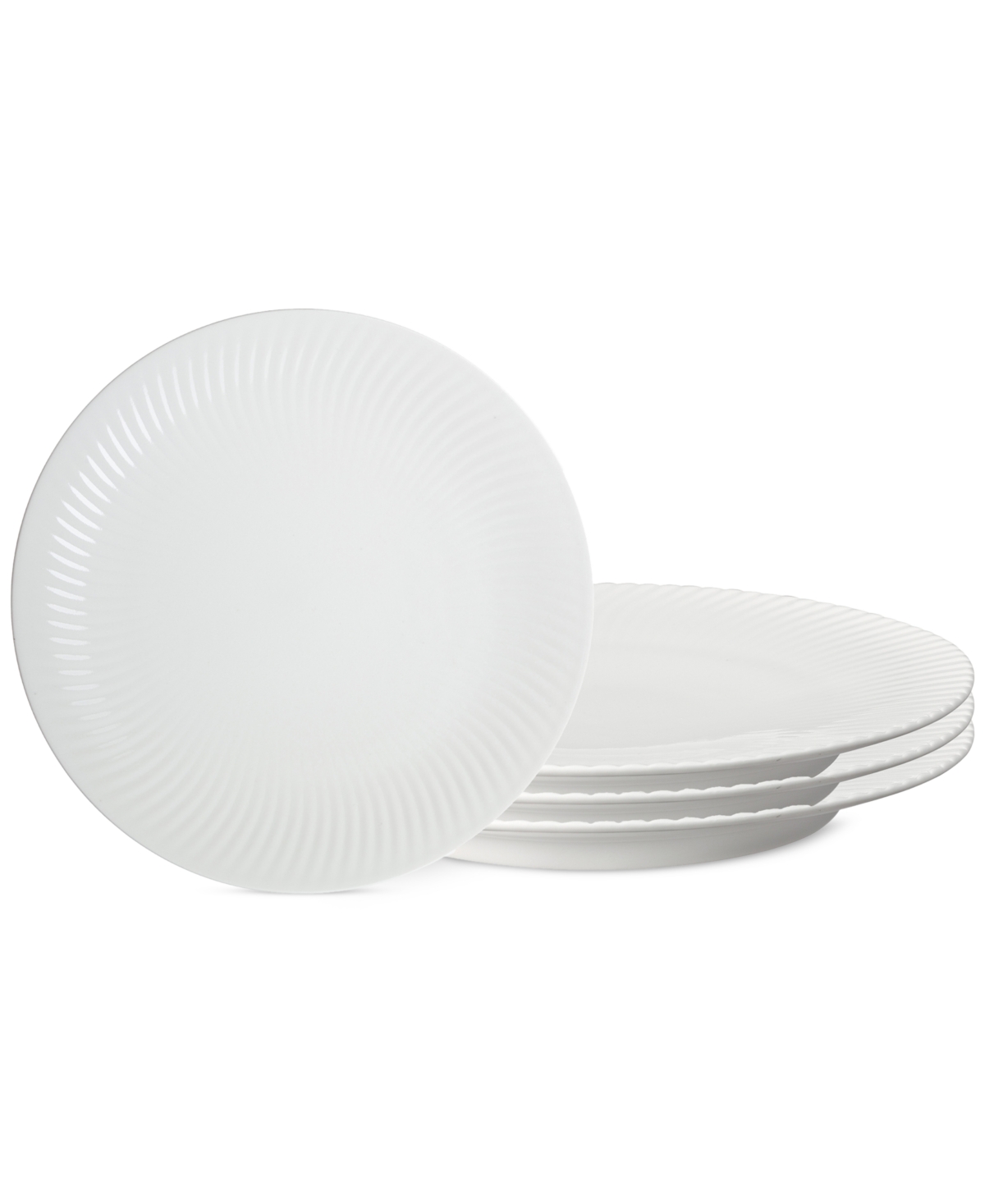 Arc Collection Porcelain Dinner Plates, Set of 4 - Light Grey
