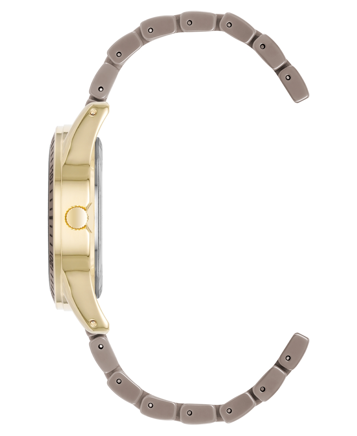 Shop Anne Klein Women's Quartz Taupe Ceramic Link Bracelet Watch, 42mm