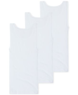 B-One Kids Boys' Cotton Tank Top Undershirts - Super Soft 4-Pack In Ribbed White (Size 3-4T)
