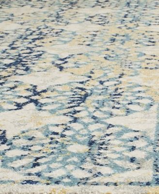 Evoke EVK262C Ivory/Blue 5'1" x 7'6" Area Rug