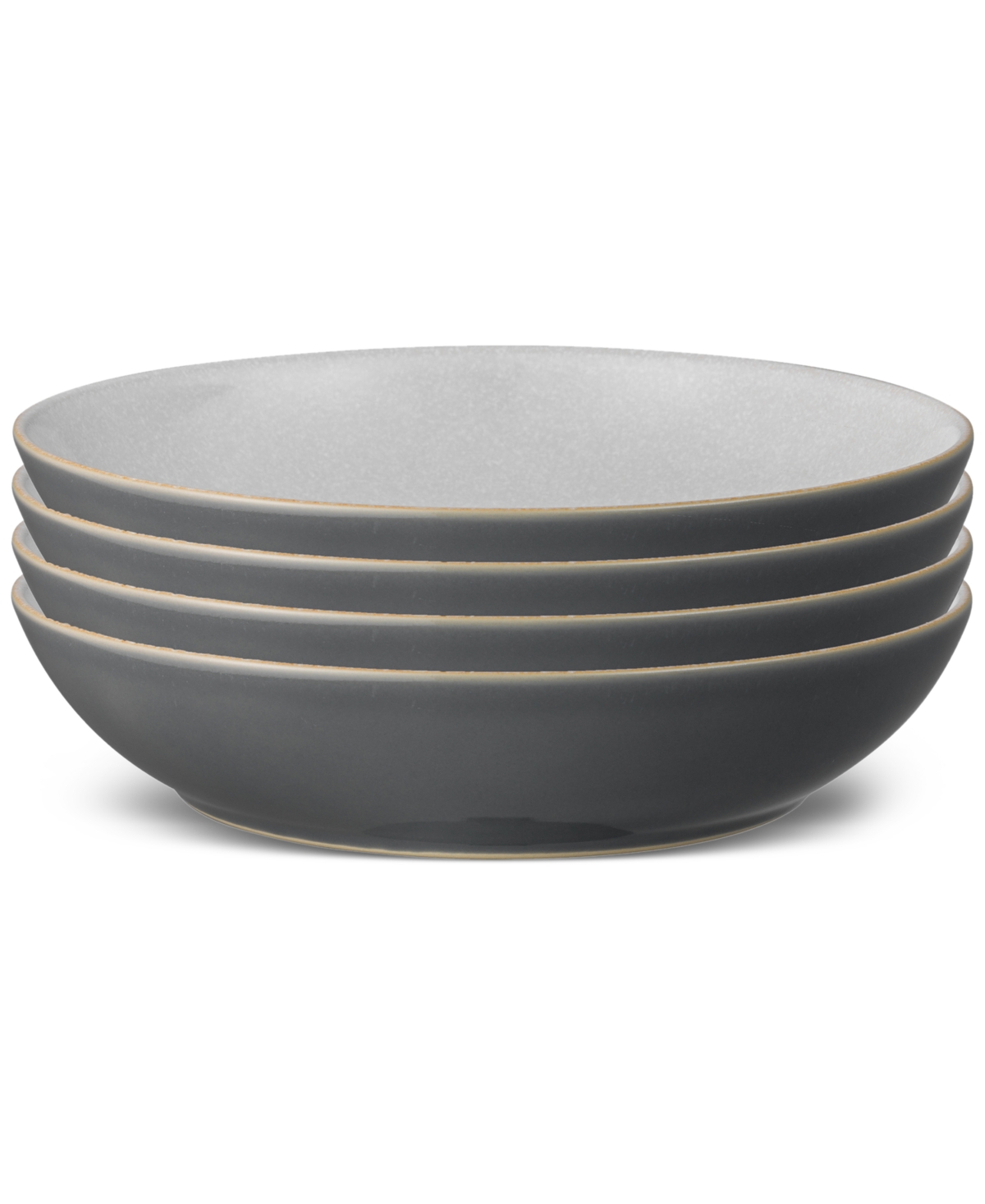 Elements Collection Stoneware Pasta Bowls, Set of 4 - Dk Grey