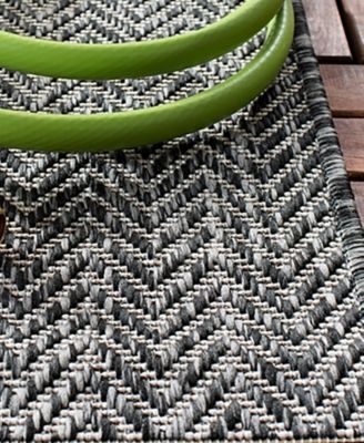 Courtyard CY8022 Black and Beige 5'3" x 7'7" Outdoor Area Rug