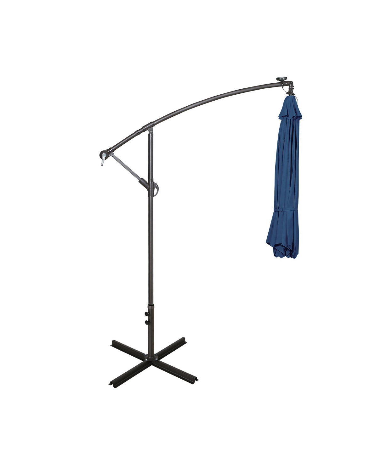 WestinTrends 10 Ft Outdoor Solar Led Cantilever Umbrella with Base Weights