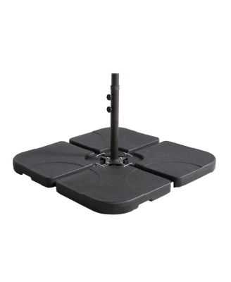 10 Ft Outdoor Solar LED Cantilever Umbrella with Base Weights