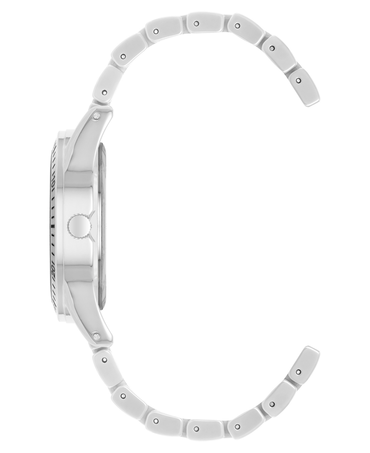 Shop Anne Klein Women's Quartz White Ceramic Link Bracelet Watch, 42mm