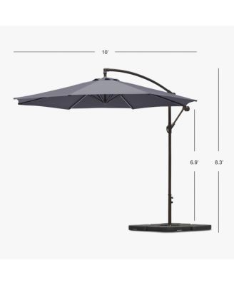 10 ft Outdoor Patio Cantilever Umbrella with Weight Base