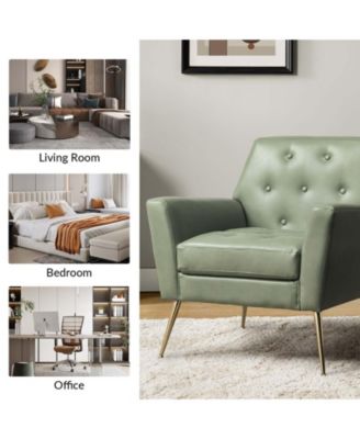 Modern Faux Leather Accent Chair for Living Room Bedroom