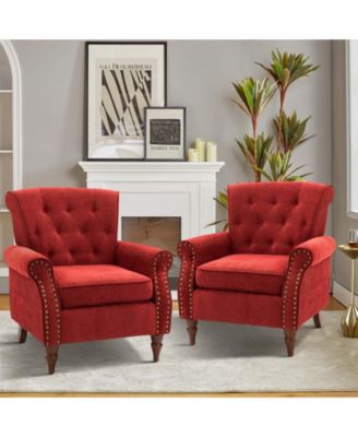 Nivison Modern Small Accent Chair with Nailhead Trim Space Saving