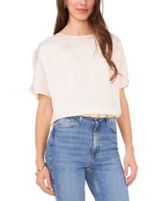 Vince Camuto - Women's Boat Neck Elbow-Sleeve Top