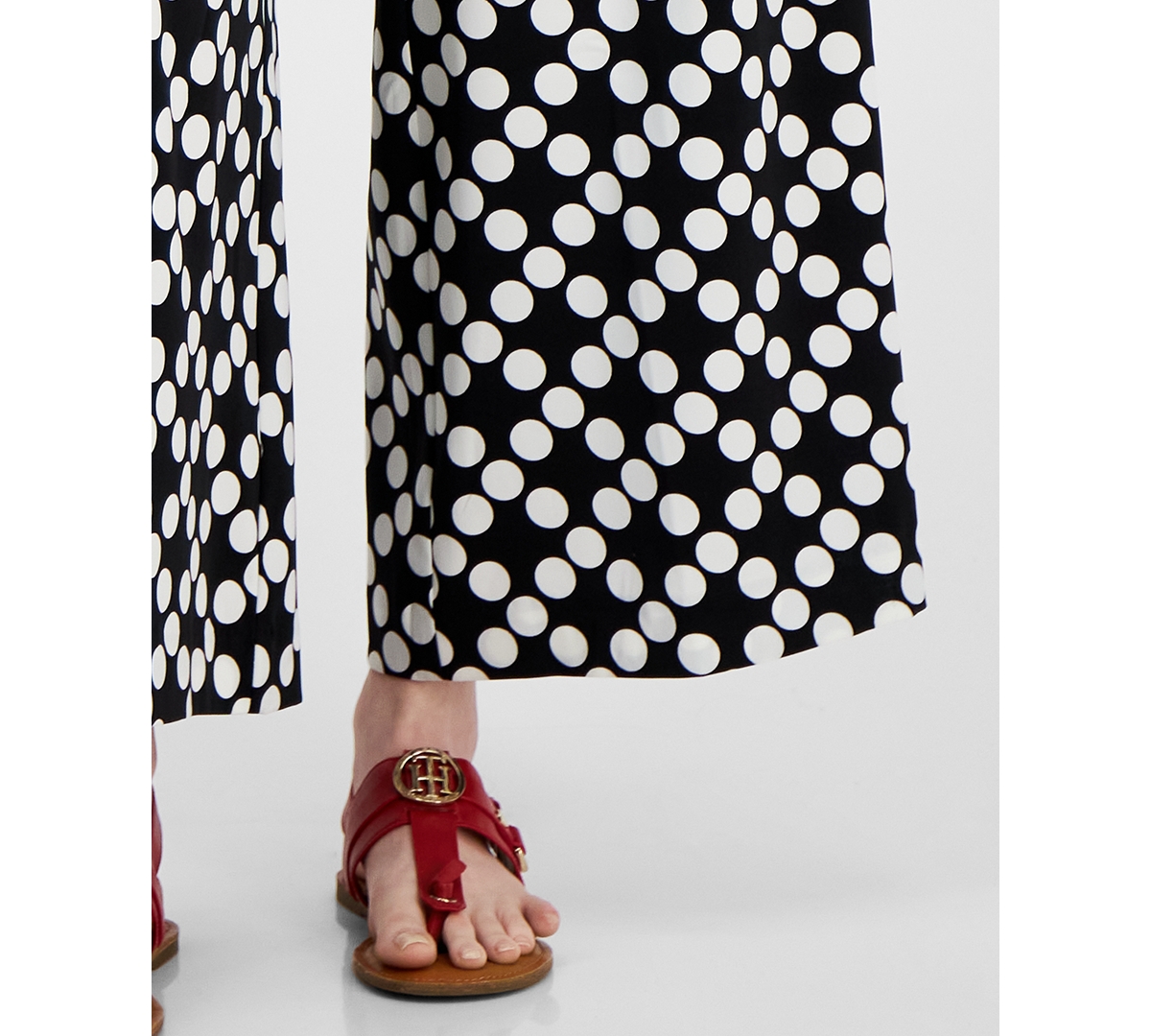 Tommy Hilfiger Women's Printed High-Rise Wide-Leg Pants -ivy