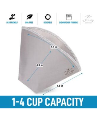 Reusable Pour Over Coffee Filter - Flexible Stainless Steel Mesh Coffee Filter Reusable - Filter #4