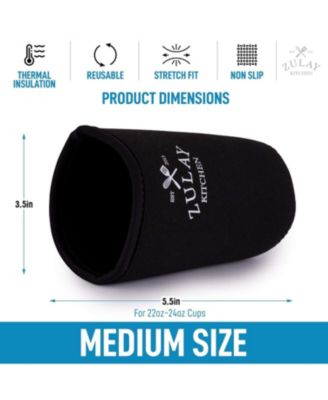 Reusable Neoprene Medium Coffee Sleeve – Fits 22oz to 24oz Iced Cups