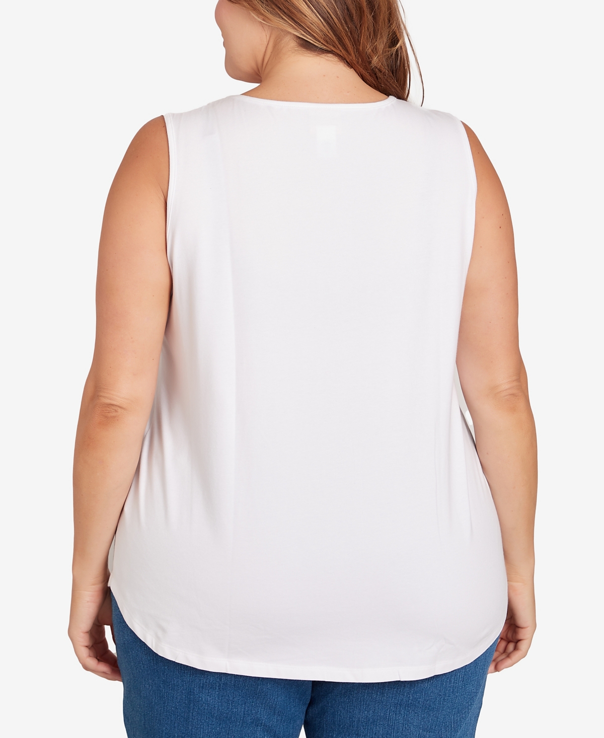 Shop Ruby Rd. Plus Size Beaded Sleeveless Tank Top In White