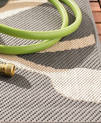 Courtyard CY7321 Anthracite and Beige 8' x 11' Sisal Weave Outdoor Area Rug