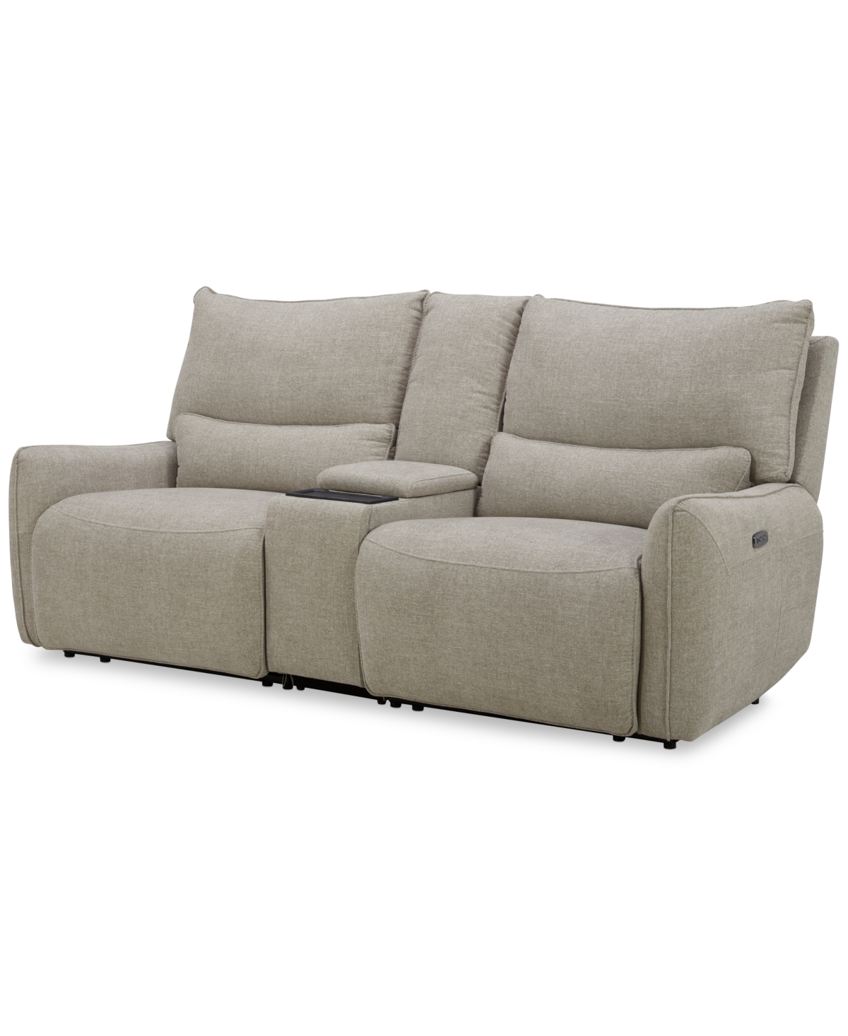 Shop Macy's Olper 3-pc. Fabric Zero Wall Sectional Power Motion Sofa With Console, Created For  In Sand