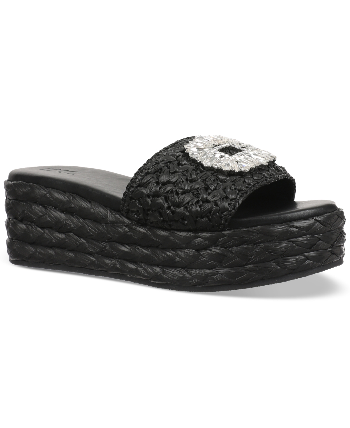 Shop Inc International Concepts Women's Blakee Wedge Sandals, Created For Macy's In Black Raffia