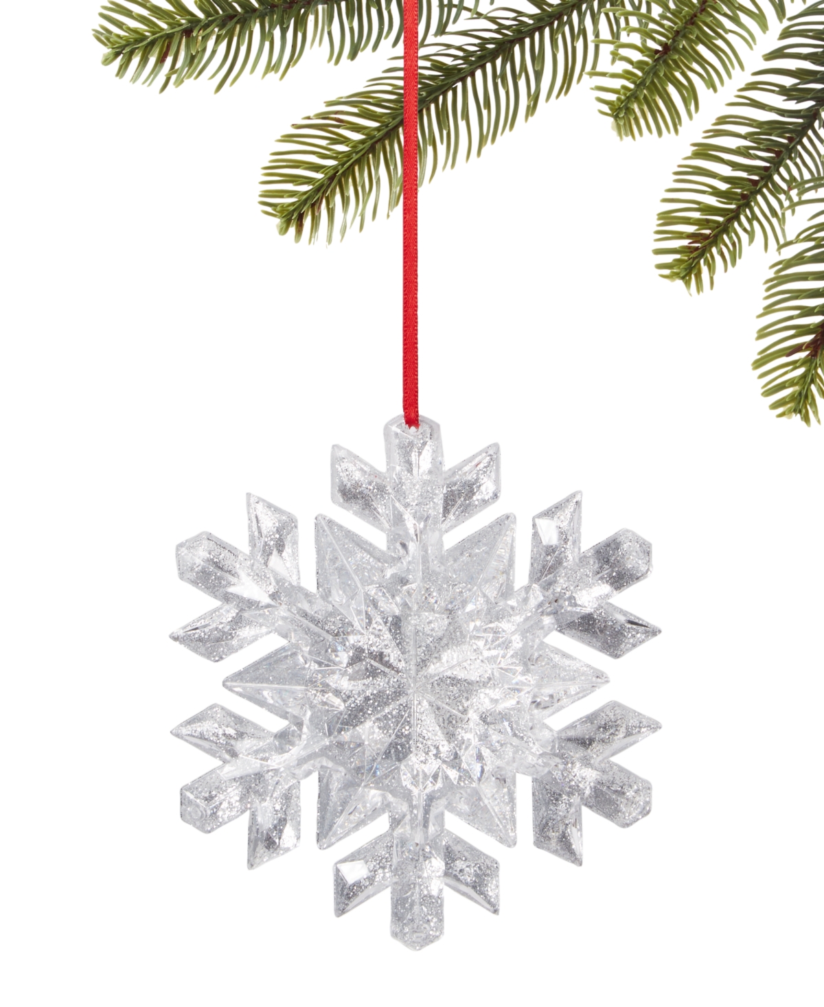 Holiday Lane Snowdaze White Beaded Pick Ornament, Exclusively at Macy's