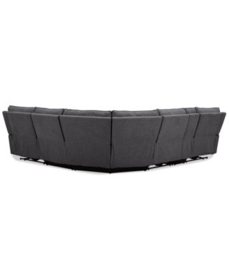 Olper 6-Pc. Fabric Zero Wall Sectional Sofa with Two Power Motion Pieces & Console