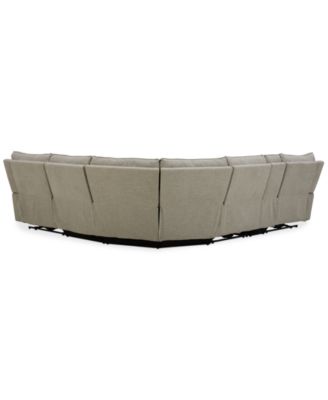 Olper 6-Pc. Fabric Zero Wall Sectional Sofa with Three Power Motion Pieces & Console, Created for Macy's