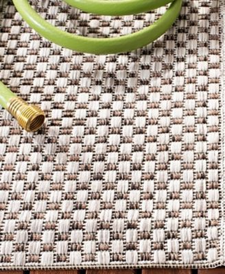 Courtyard CY8521 Beige and Brown 8' x 11' Sisal Weave Outdoor Area Rug