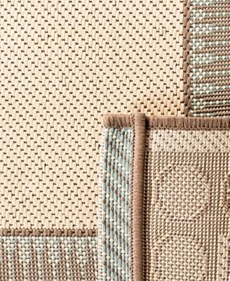 Courtyard CY7514 Beige and Dark Beige 5'3" x 7'7" Sisal Weave Outdoor Area Rug