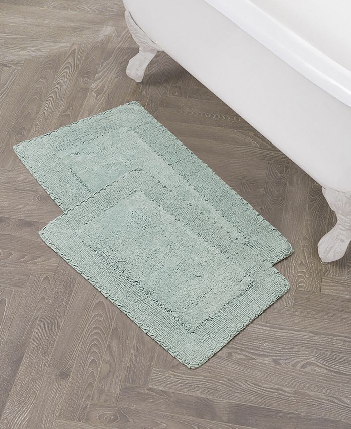 Laura Ashley Ruffle Cotton Bath Rugs, 2 Piece Set - Macy's