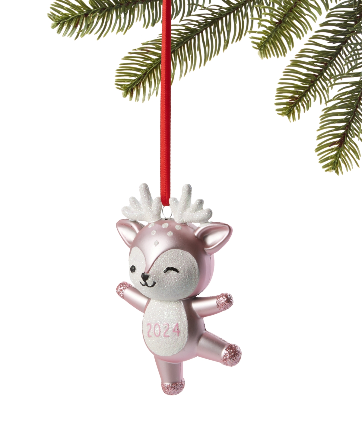 Holiday Lane Baby's First Pink Deer Ornament, Exclusively At Macy's In No Color