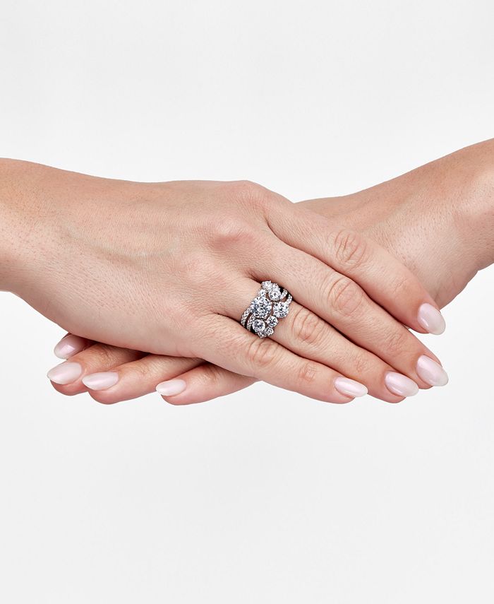 Arabella Cubic Zirconia Cluster Statement Ring in Sterling Silver Macy's